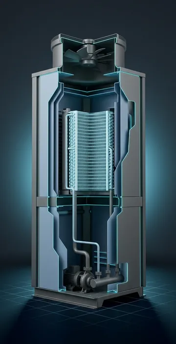 Can a Data Center Cool Without Water? – Dry Coolers and Closed Loops - 3D Cutaway Animation