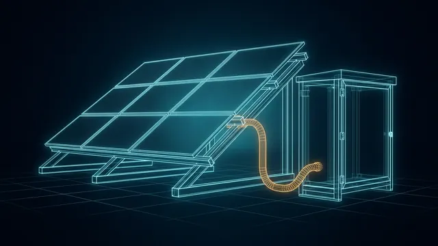 How Big a Solar and Battery System Does an Off-Grid Site Need? - 3D Wireframe Animation