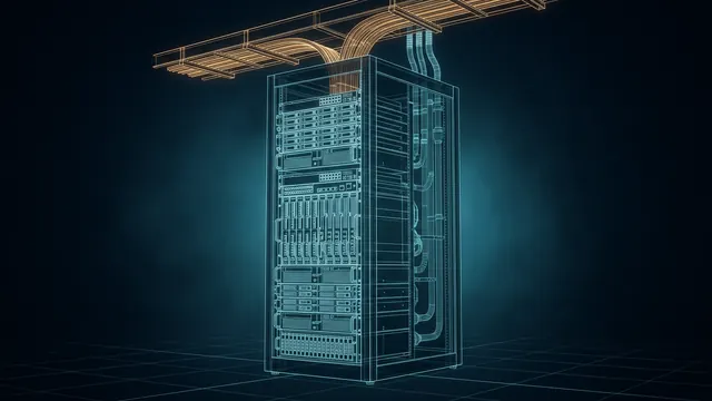 How Much Power Does a Server Rack Use? – Rack Density Explained - 3D Wireframe Animation