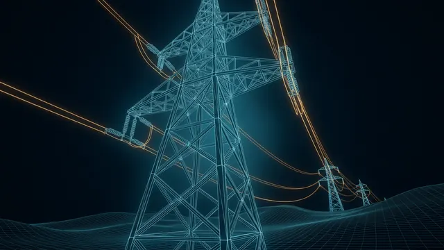 Why Can't the Grid Just Add More Power Lines? – Permits, Cost, Time - 3D Wireframe Animation