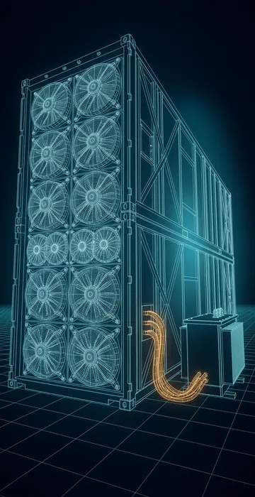 How Bitcoin Miners Sell Flexibility to the Grid - 3D Wireframe Animation