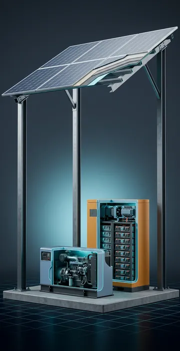 How Much Fuel Does a Solar-Diesel Hybrid Save at a Remote Site? - 3D Cutaway Animation