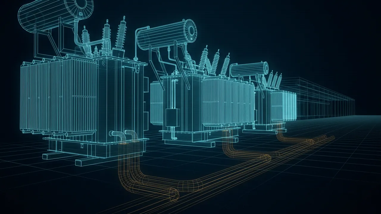Large Load Tariffs – Why Utilities Want Long Contracts - 3D Wireframe Animation