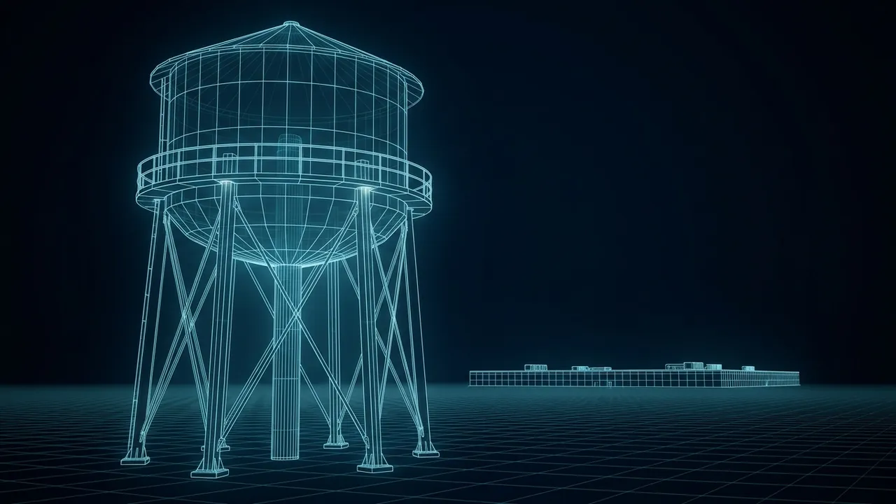 What Is a Community Benefit Agreement? – Data Center Deals With Towns - 3D Wireframe Animation