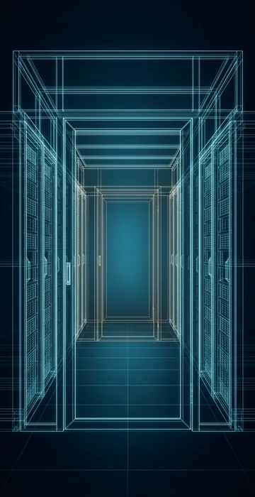 What Is a Data Center? – Power, Cooling and Connectivity Basics - 3D Wireframe Animation