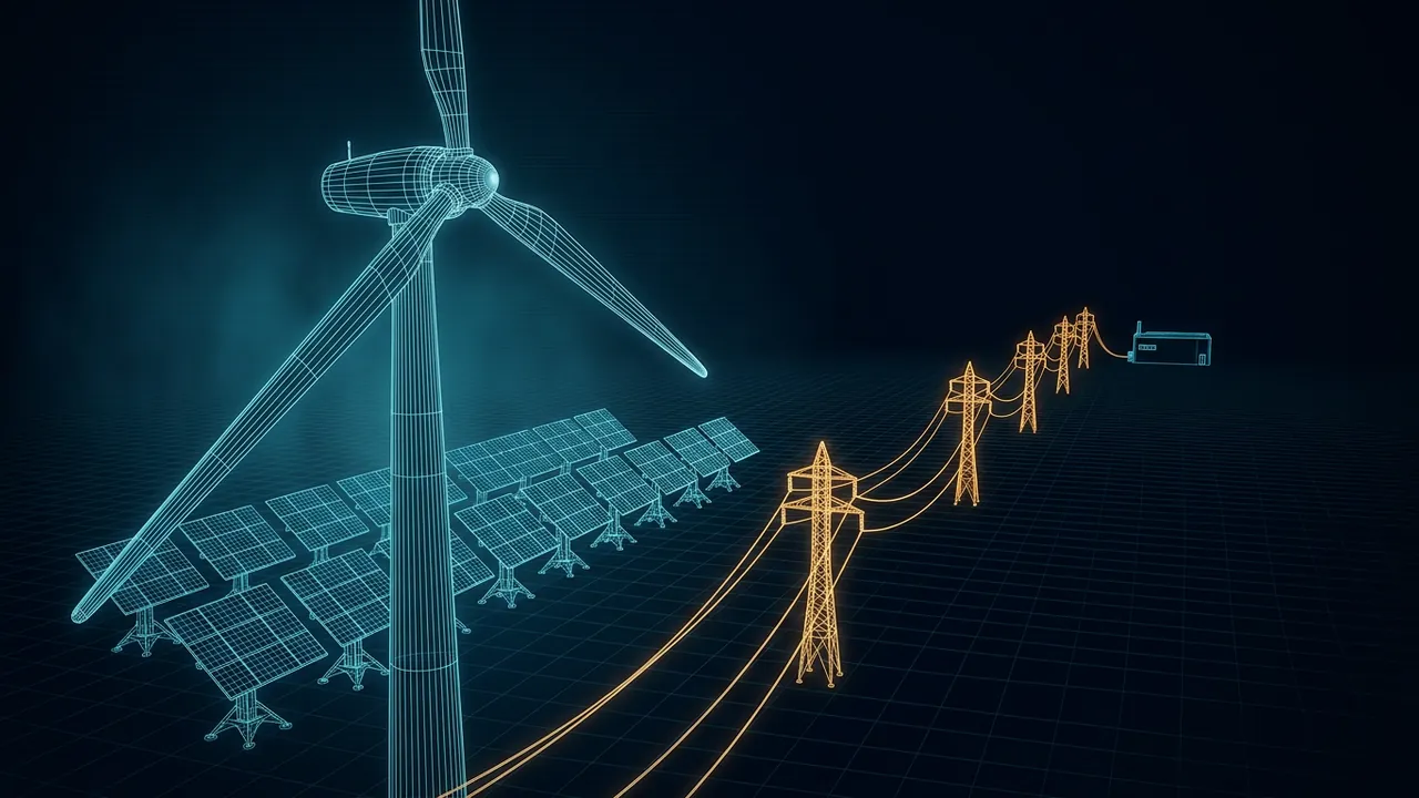 What Is a Power Purchase Agreement? – PPAs for Large Energy Users - 3D Wireframe Animation