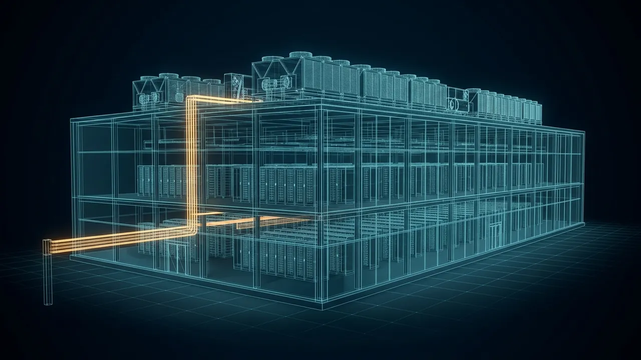 What Is PUE? – Power Usage Effectiveness Explained - 3D Wireframe Animation