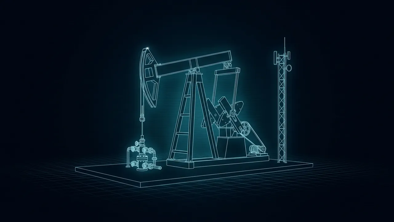 What Is the Digital Oilfield? – Data From Wellhead to Office - 3D Wireframe Animation