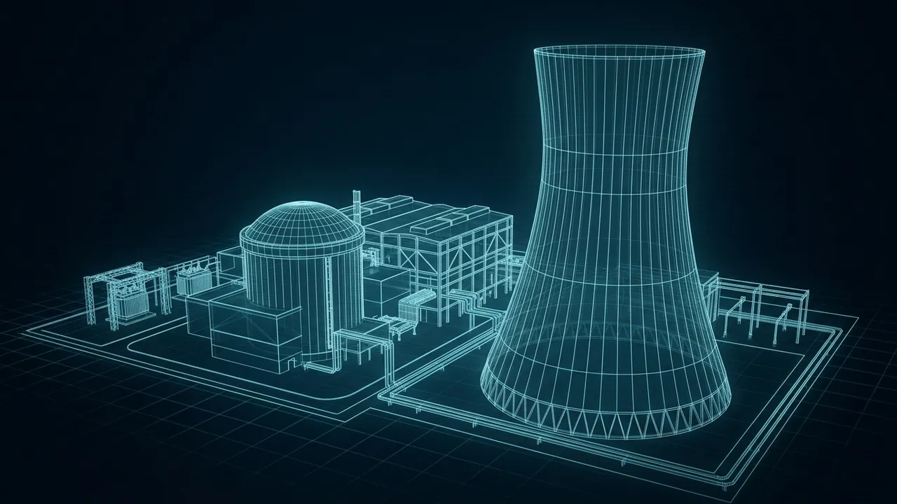 Why Are Tech Companies Buying Nuclear Power? – Restarts, Uprates, SMRs - 3D Wireframe Animation