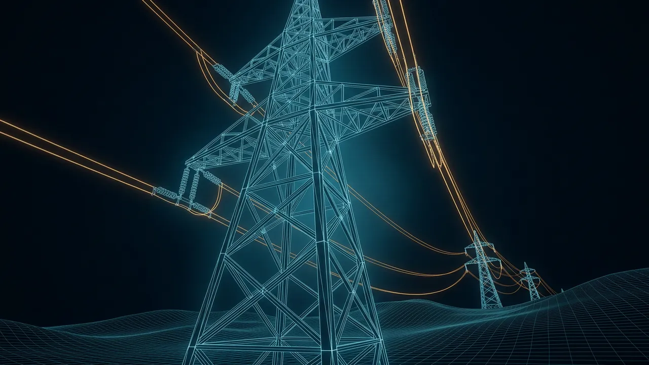 Why Can't the Grid Just Add More Power Lines? – Permits, Cost, Time - 3D Wireframe Animation
